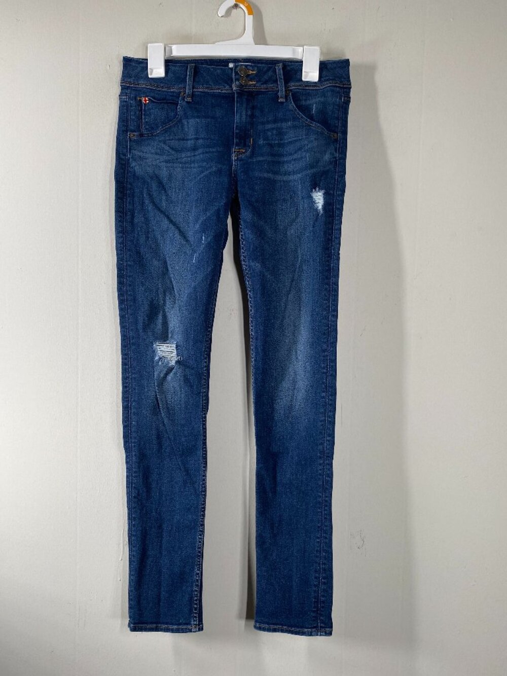 Hudson SKINNY Jeans Women's 29 Low Rise Blue Distressed Casual Pants